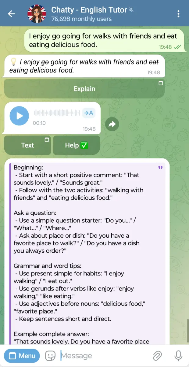 Chatty - English Tutor preview 1