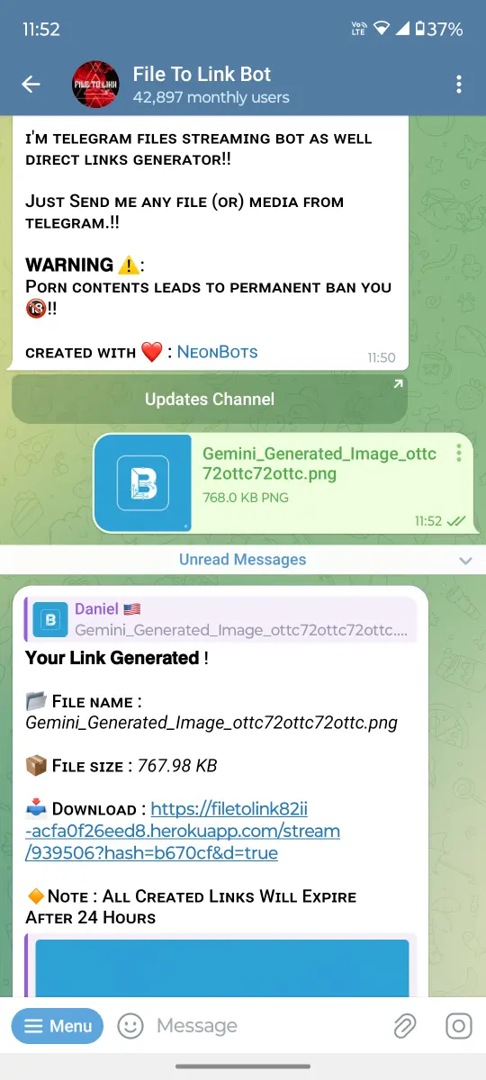 File to Link Bot preview 2