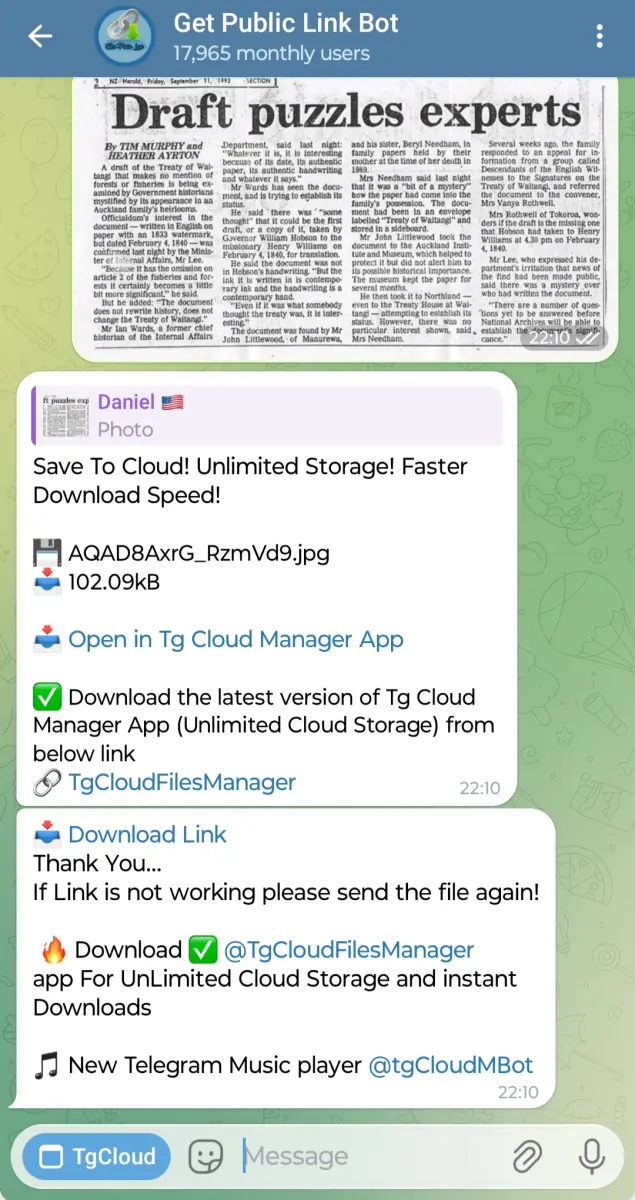 Get Public Link Bot preview 1