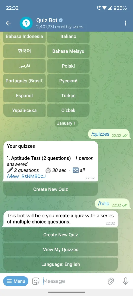 Quiz Bot preview 3