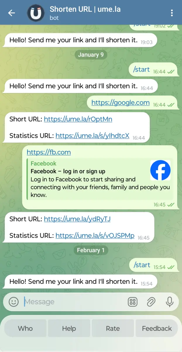 Shorten URL | ume.la preview 1