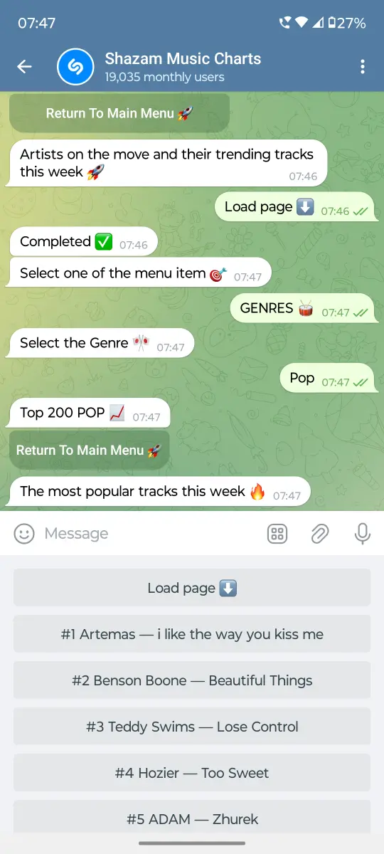 Shazam Music charts preview 3