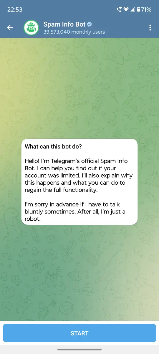 Spam Info Bot preview 1