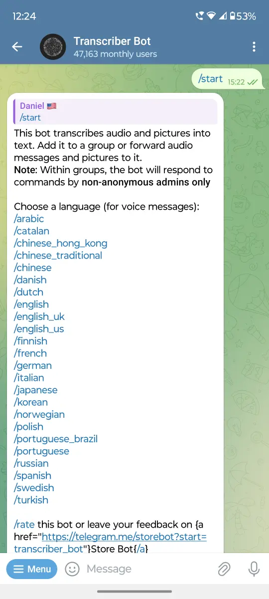 Transcriber Bot preview 1
